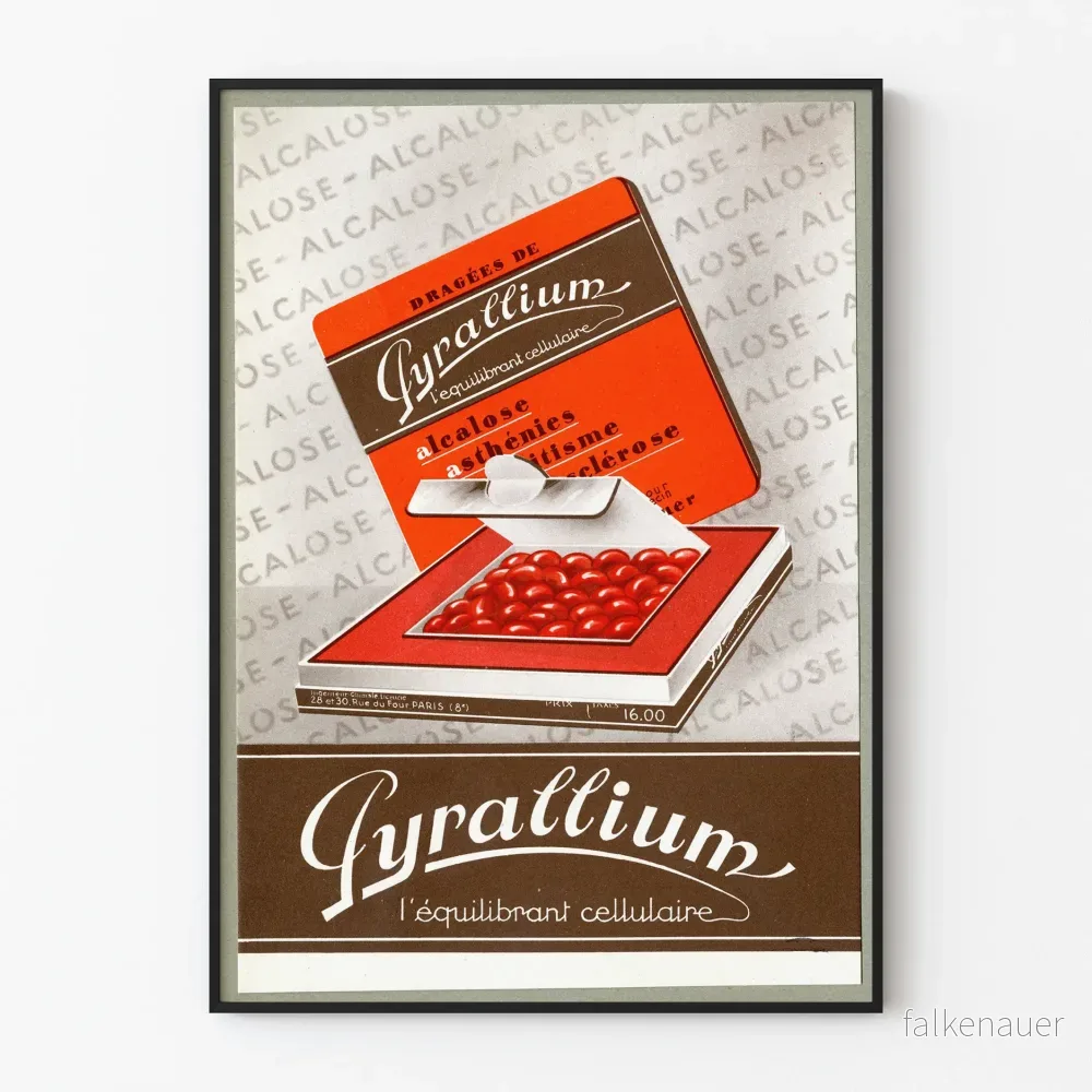 Vintageposter Pyrallium Dragées för väggdekoration