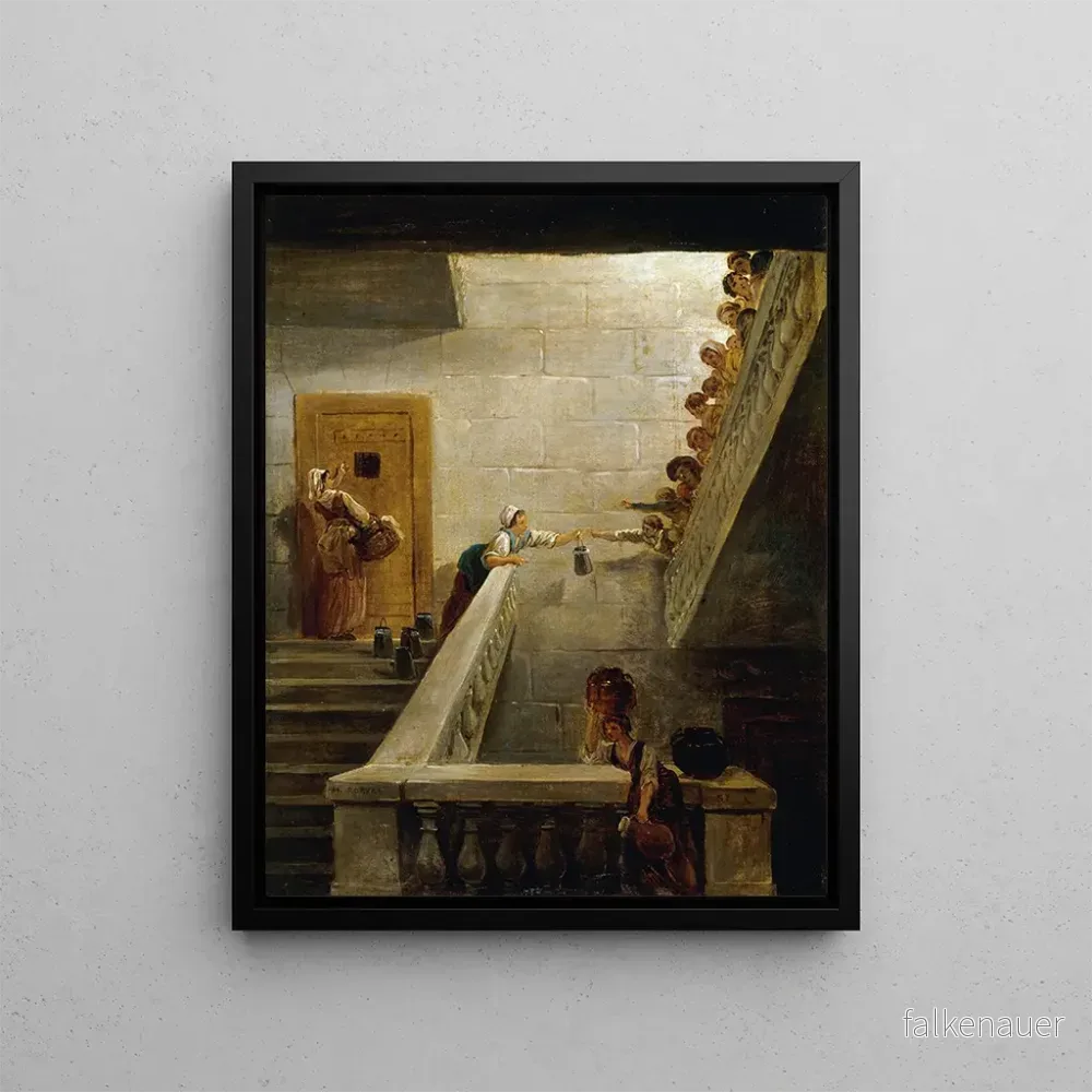 Målning Le Ravitaillement des prisonniers à la prison de Saint – Lazare – Hubert Robert | Konsttryck Målning Le Ravitaillement des prisonniers à la prison de Saint – Lazare – Hubert Robert | Konsttryck