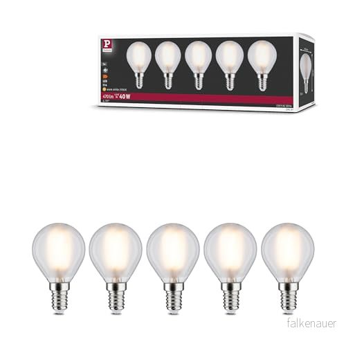 Paulmann 29097 Filament 230 V LED klotlampa E14 5 pack 5x4,8 W 5x470 lm 45 mm Matt Glas 2700 K Varmvit 4000870290972