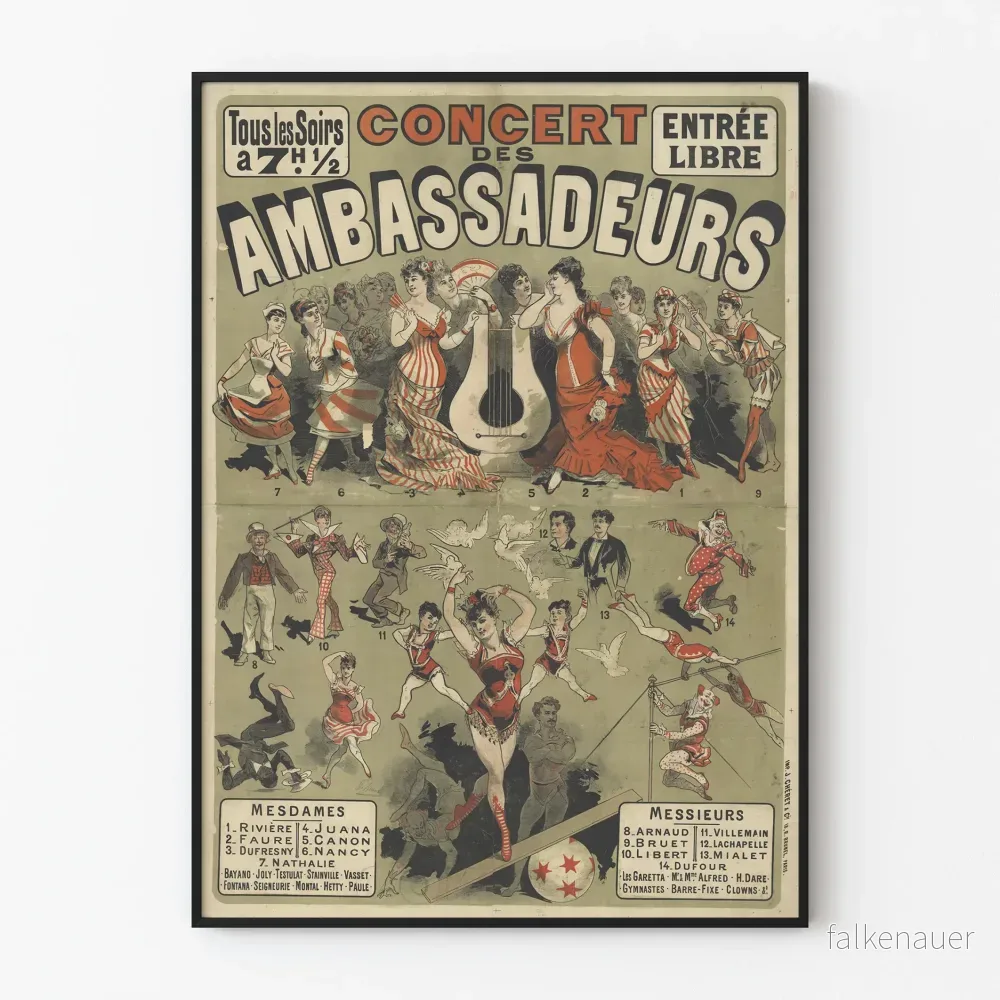 Vintageposter för Ambassadörernas konsert - Retro väggdekoration
