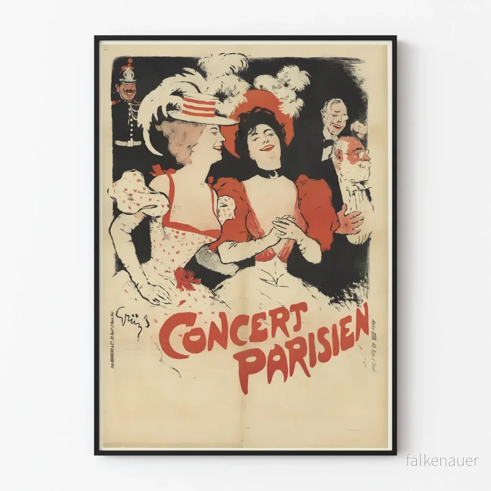 Vintageaffisch Konsert Parisisk - Konstnärlig väggdekoration