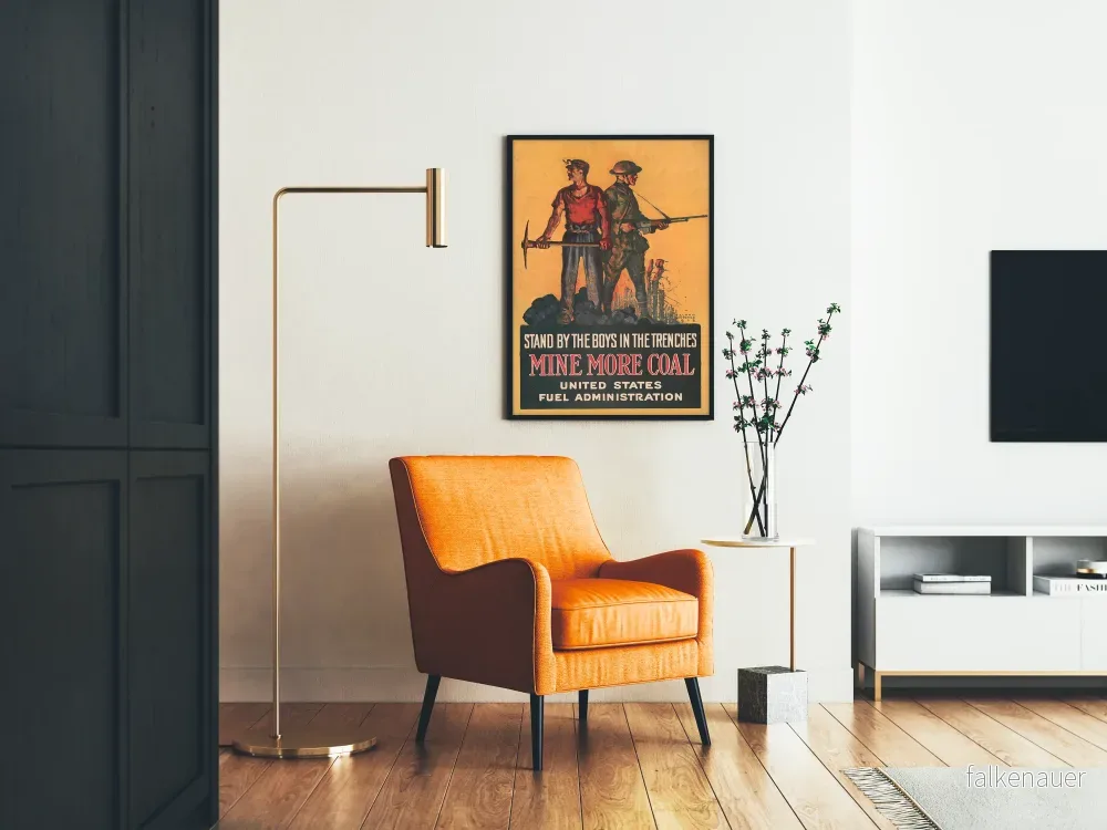 Väggposter i vintage stil med krig och industri - Stand By The Boys Mine More Coal - Bild 2