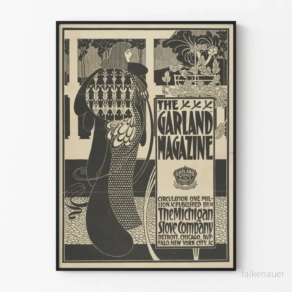 Vintageposter The Garland Magazine Dekorativ i Svart och Vitt Vintageposter The Garland Magazine Dekorativ i Svart och Vitt