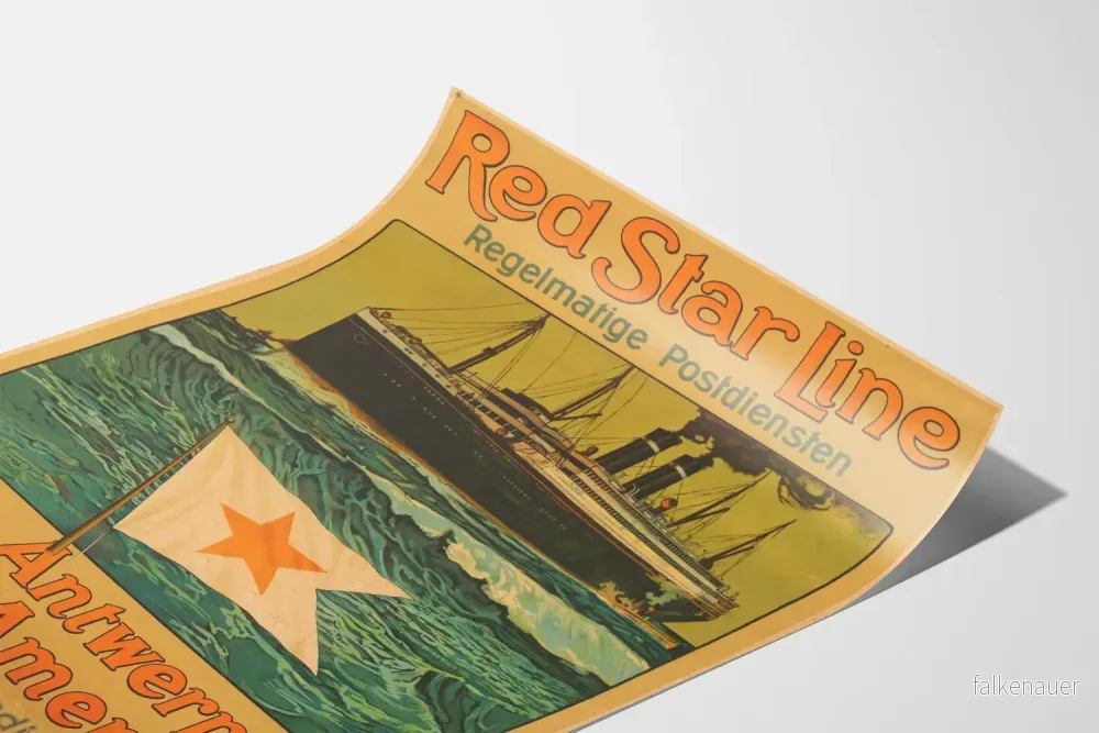Vintageposter Red Star Line - Färd Antwerpen-Amerika - Bild 3