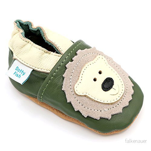 Dotty Fish babyskor av mjukt läder. Björn. Pojkar och flickor. Anti halk. 0 6 månader (17 EU) 7426771382993