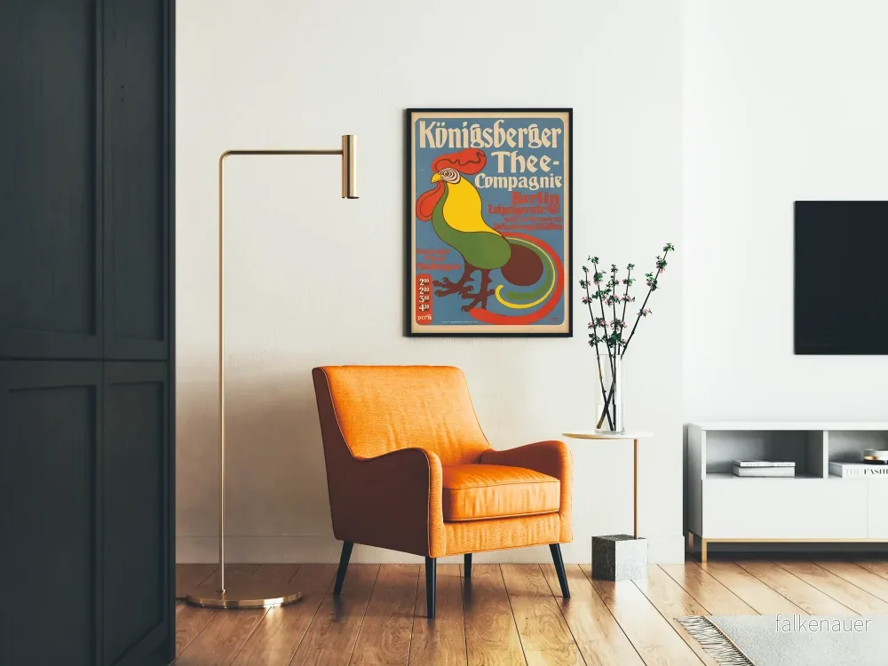 Vintageposter Königsberger Thee Compagnie Berlin - Färgglad väggdekoration - Bild 2
