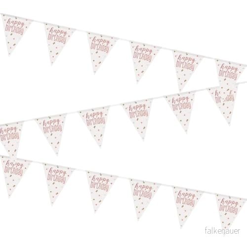 Unik 215080 cm Grattis på Födelsedagen Roséguld Plast Vimpel Banner 9 tum Prismatisk 1 st 11179848355