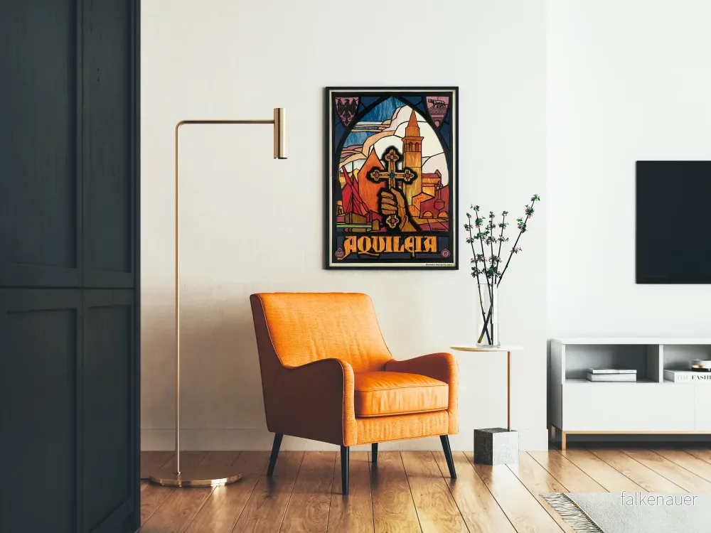 Väggdekorationsposter i Aquileia-stil med glasmåleri - Bild 2