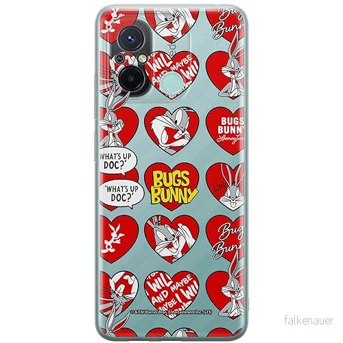 ERT GROUP mobiltelefonfodral för Xiaomi REDMI 12C/ 11A originalt och officiellt licensierat Looney Tunes mönster Bugs 022 anpassad till formen på mobiltelefonen, gedeeltelijk transparant 5905795087296