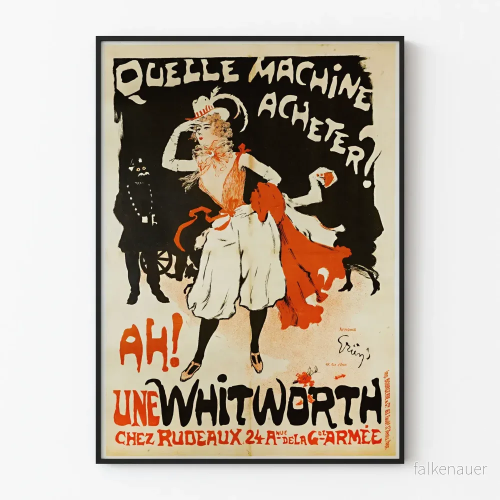 Vintageposter Quelle Machine Acheter – Retro väggdekoration