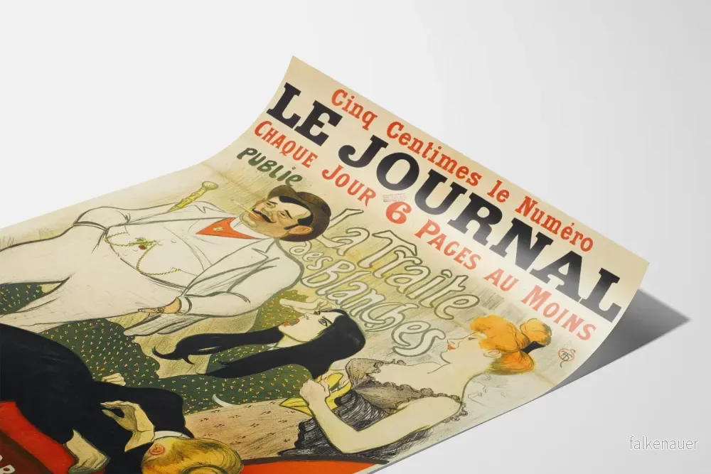 Gammal poster Le Journal La Traite des Blanches - Vintage väggdekoration - Bild 3