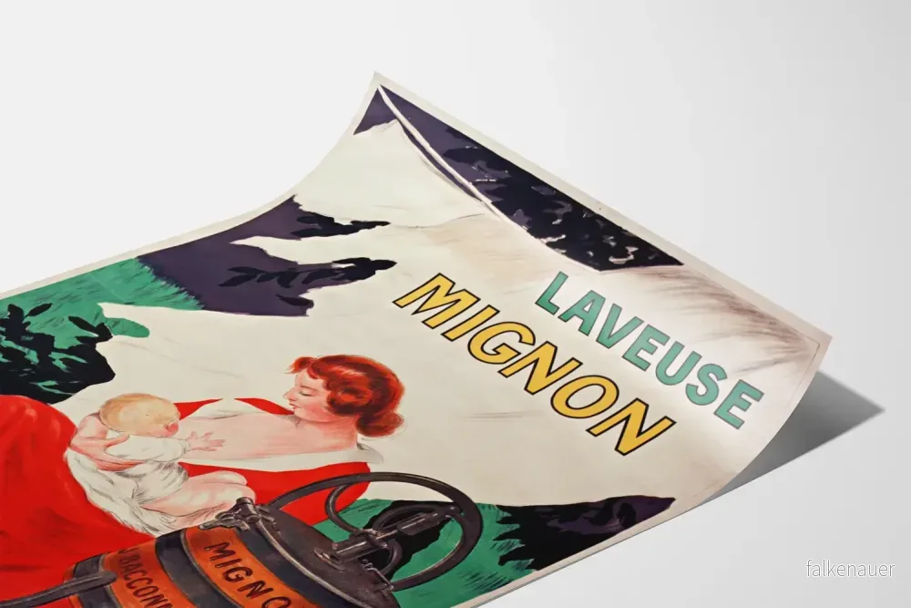 Vintageposter Laveuse Mignon - Retro väggdekoration - Bild 3