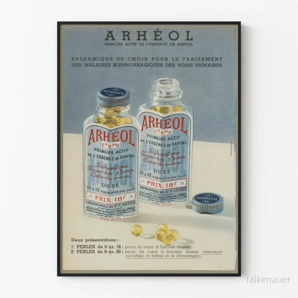 Vintage reklamposter Arhéol Aktivt Prinsessens Santalolja