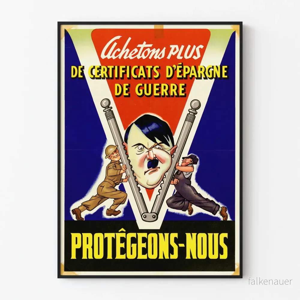 Vintage propagandaposter Achetons Plus de Certificats d'Épargne de Guerre