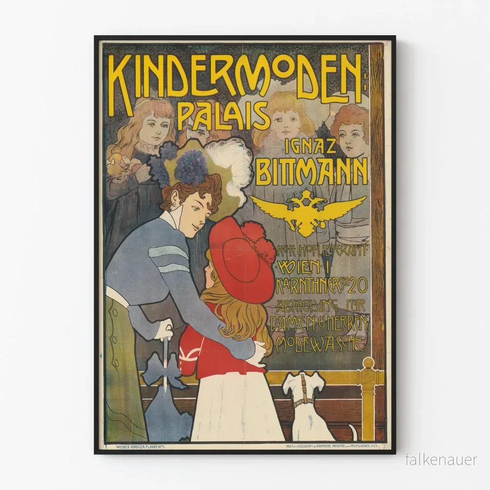 Vintageposter Kindermoden Palais av Ignaz Bittmann