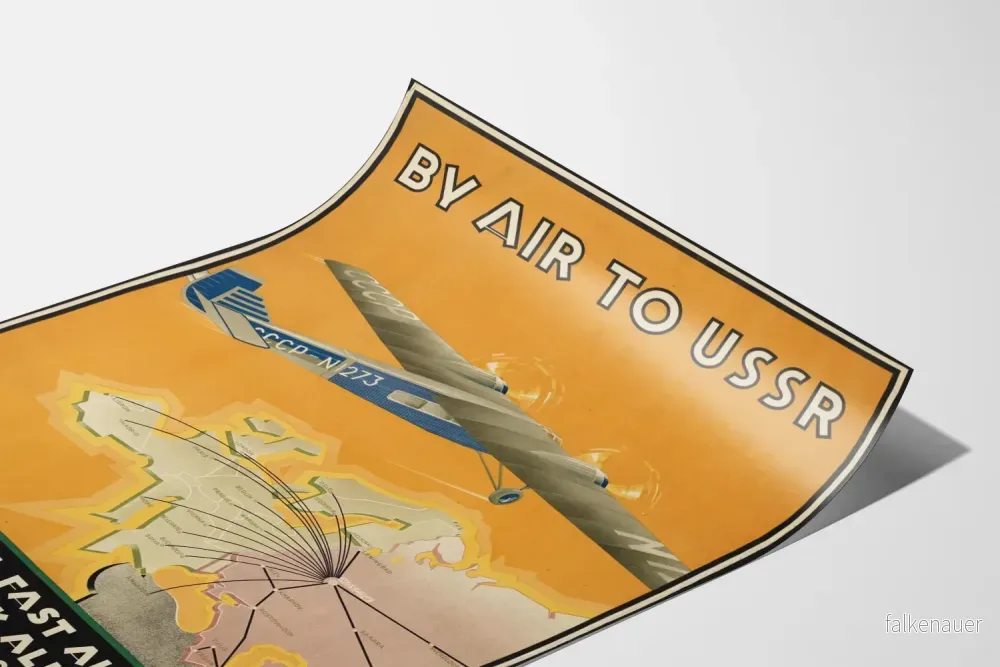 Vintageflygplansposter London-Moskva - Väggdekoration - Bild 3