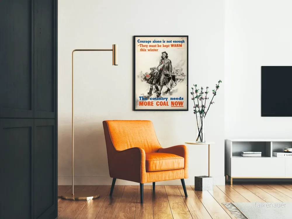 Vintageaffisch för marknadsföring av koluppvärmning för vintern - Bild 2
