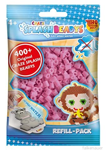 CRAZE SPLASH BEADYS påfyllningspaket reservpärlor rosa ros pluggpärlor påfyllningsset strykpärlor utan strykning 11782 4059779011782