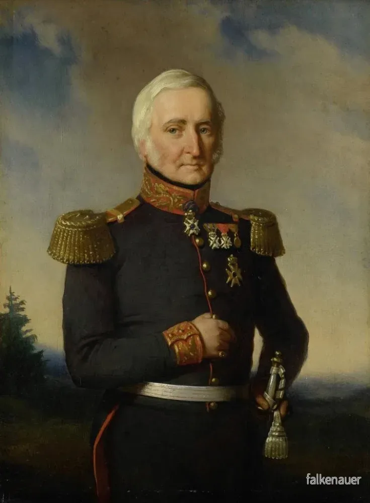 Målning Huibert Gerard Baron Nahuys van Burgst 1782-1858 Medlem av den nederländska Indiska rådet i generalmajoruniform - Bastiaan De Poorter - Bild 2
