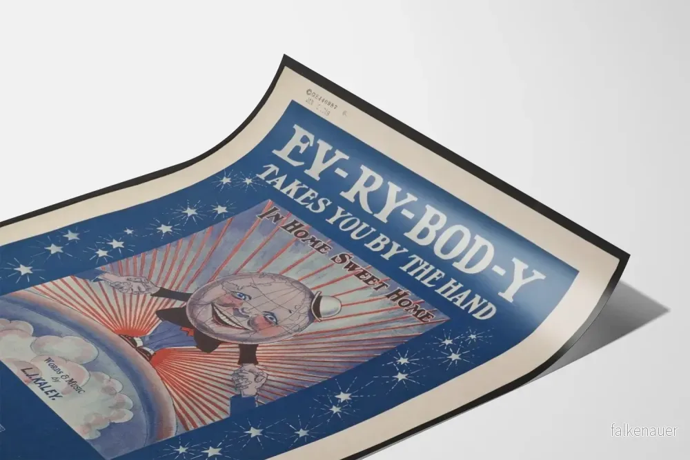 Retro dekorativ poster 'Ev-ry-Bod-Y Takes You By The Hand' Hem ljuva Hem - Bild 3