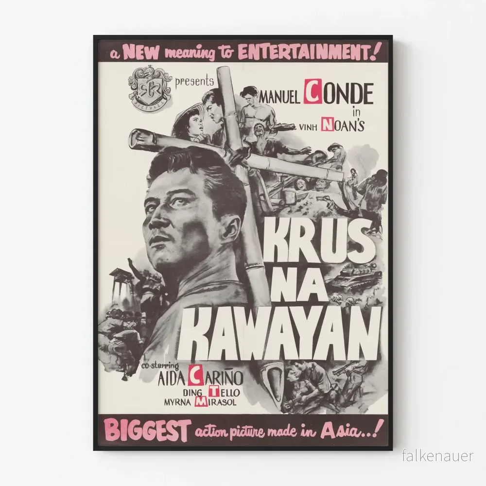 Vintage affisch för asiatisk actionfilm Krus Na Kawayan