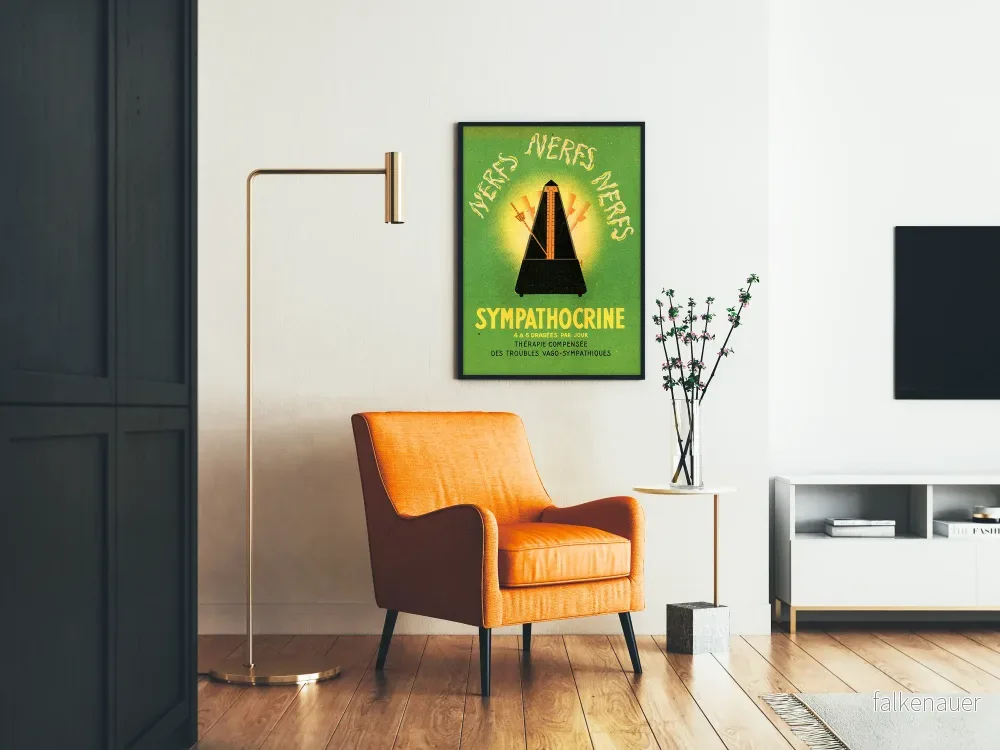 Vintageposter Sympathocrine dekorativ med metronommotiv - Bild 2