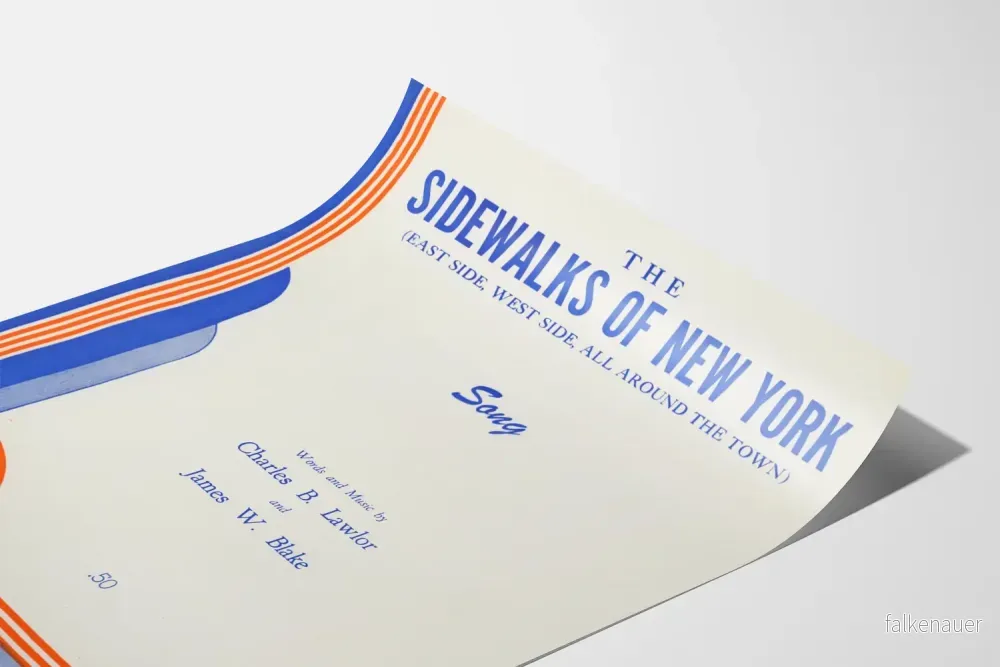 Vintageposter The Sidewalks of New York - Retro väggdekoration med musiktema - Bild 3