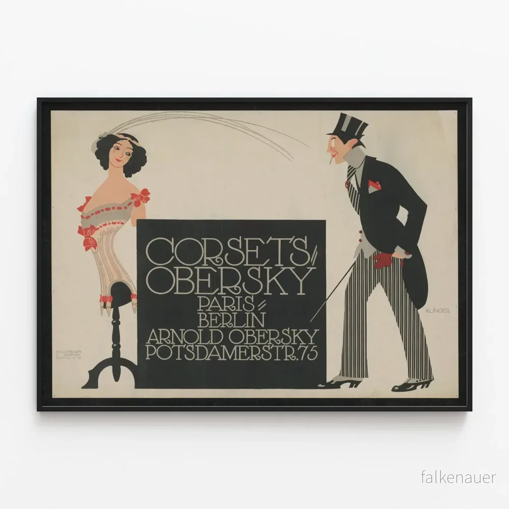 Vintage reklamposter Corsets Obersky