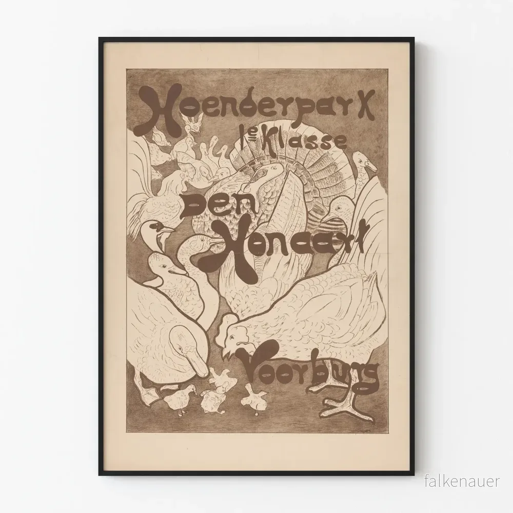 Vintageposter Hoenderpark Voorburg - Djurmotiv för väggdekoration