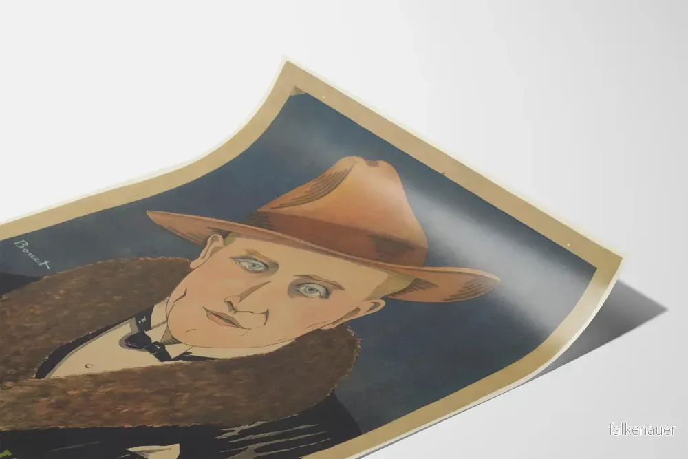Vintageposter av Louis Verneuil porträtt med hatt - Bild 3