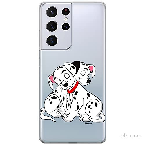 ERT GROUP mobiltelefonfodral för Samsung S21 ULTRA originalt och officiellt licensierat Disney mönster Dalmatians 005 Vit optimalt anpassad till formen på mobiltelefonen, gedeeltelijk transparant 5904805890291