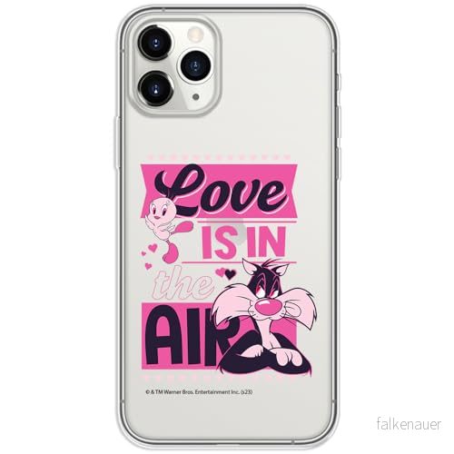 ERT GROUP mobiltelefonfodral för Iphone 11 PRO MAX originalt och officiellt licensierat Looney Tunes mönster Sylvester & Tweety 007 anpassad till formen på mobiltelefonen, gedeeltelijk transparant 5905795123550