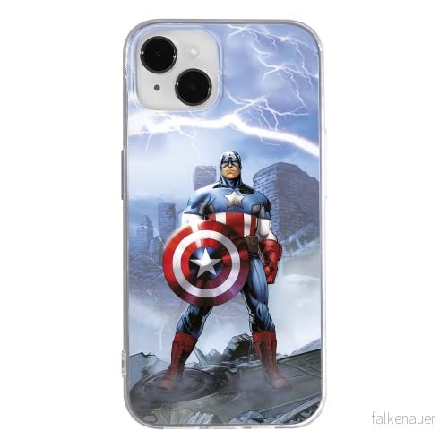 ERT GROUP mobiltelefonfodral för Apple Iphone 14 PLUS originalt och officiellt licensierat Marvel mönster Captain America 003 anpassad till formen på mobiltelefonen, fodral tillverkad av TPU plast 5905131909183
