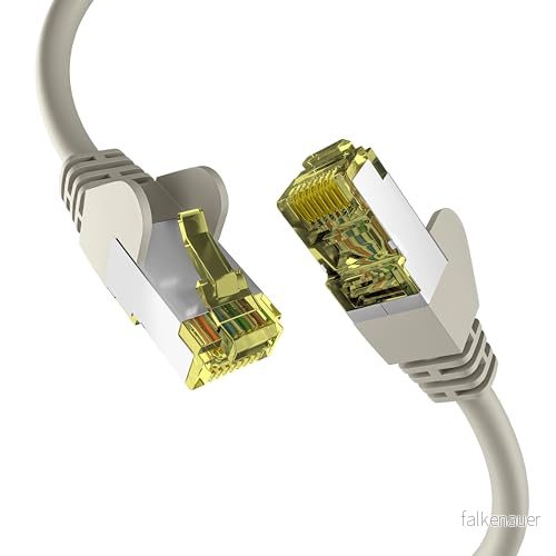EFB-Elektronik CAT. 6a nätverkskabel upp till 10 Gbit 0,5 m LAN-kabel Ethernet-kabel patchkabel med uttag/kinkskydd RJ45-anslutning, S/FTP PIMF-avskärmning grå 4049759288518