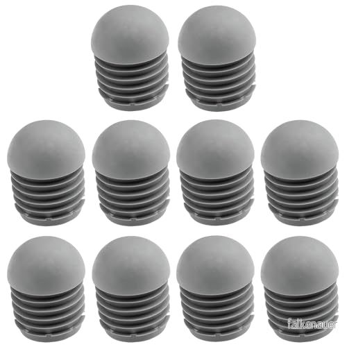 cyclingcolors 10 x stolpluggar lamellpluggar med kulhuvud, rund, halkfri för runda rör, ändhylsor av plast grå, 20 mm 3666690045911