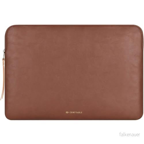 Comfyable 14 Inch Slim Protective Laptop Case Compatible with 2021 MacBook Pro M1 A2442 and All 13 13.3 Air PU Leather Bag Waterproof Computer for Mac brown 726962601030