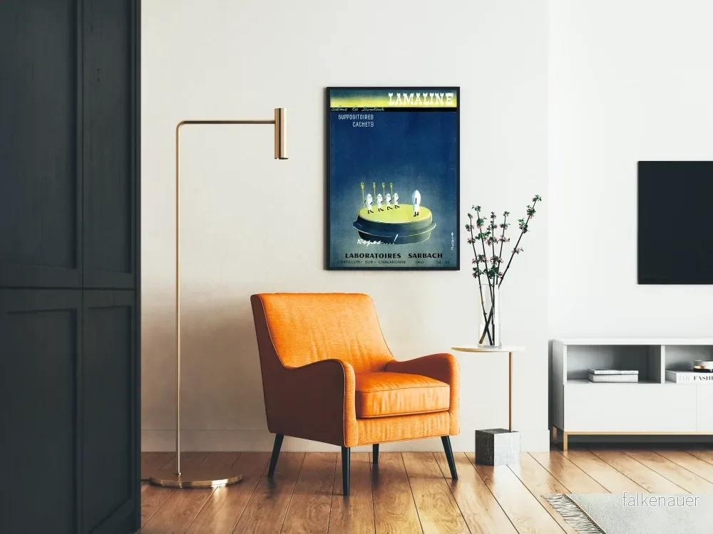 Vintageposter LAMALINE - Retro apoteksväggdekoration - Bild 2