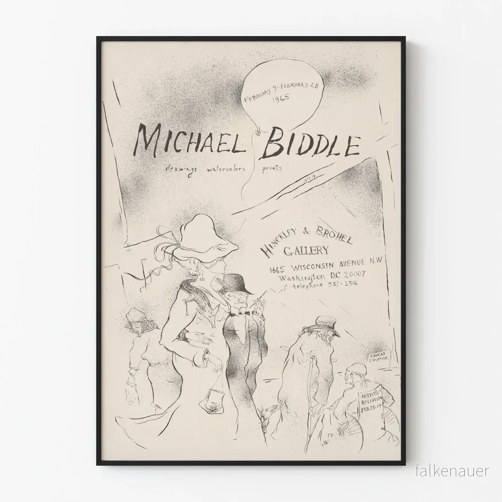 Utställningsposter av Michael Biddle - Teckningar och akvareller 1965
