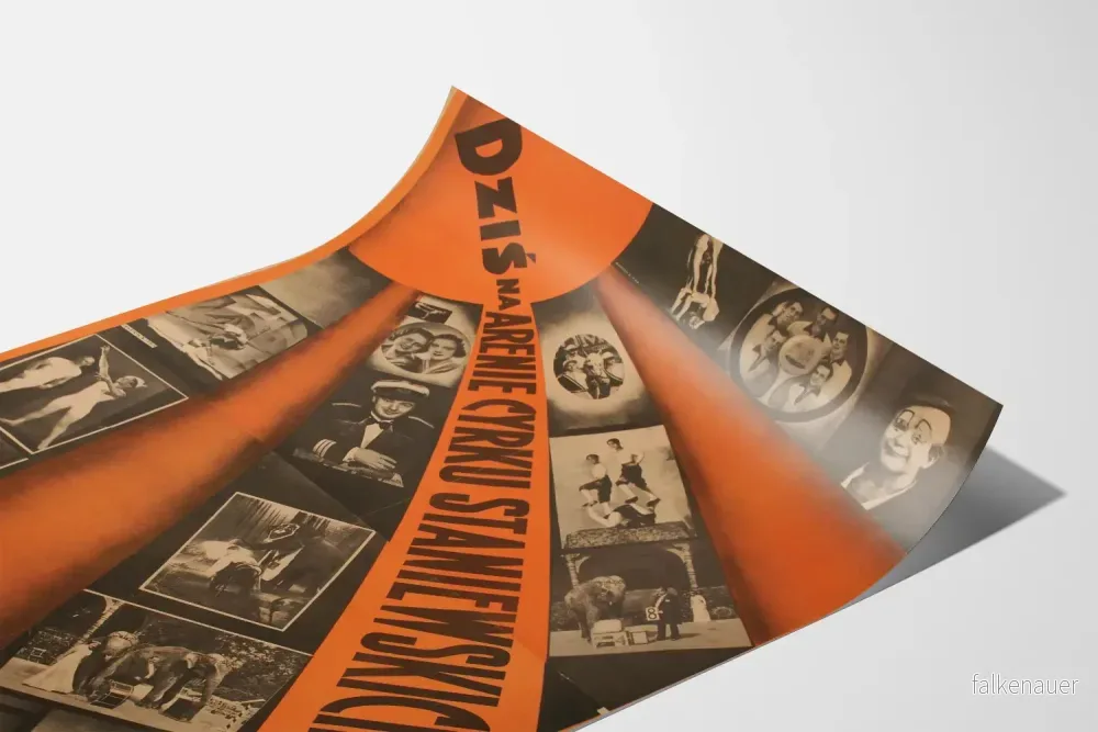 Vintageaffisch av Staniewski-cirkusen i orange och svart - Bild 3
