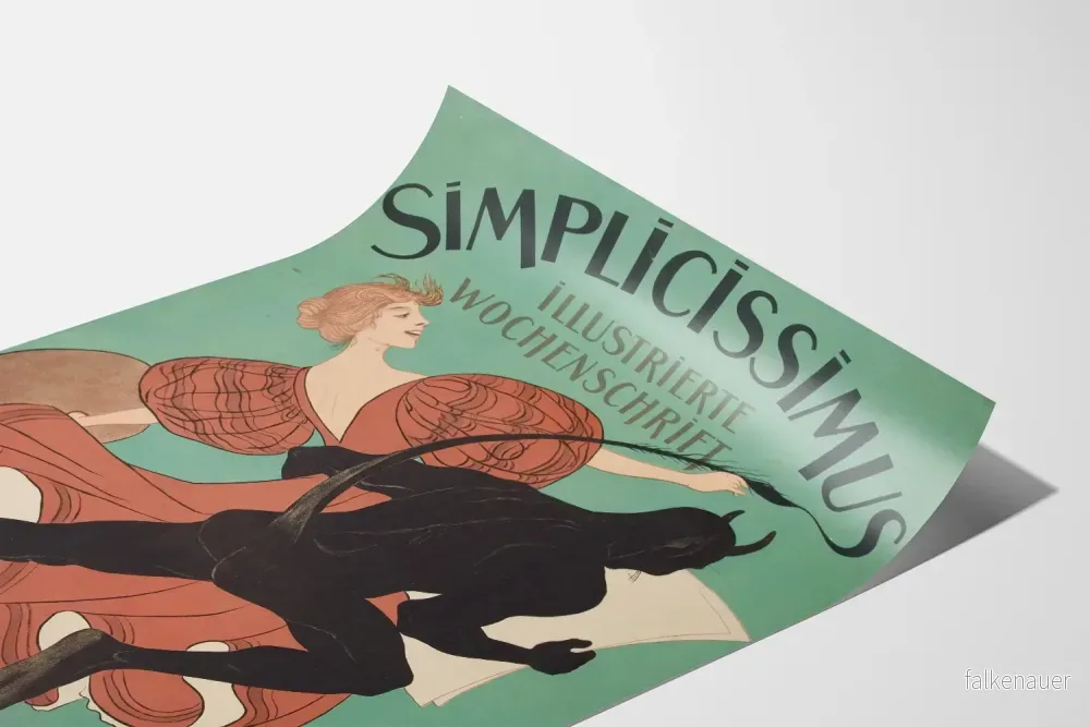 Kunstnärlig vintageaffisch för Simplicissimus veckovisa illustrerade poster - Bild 3