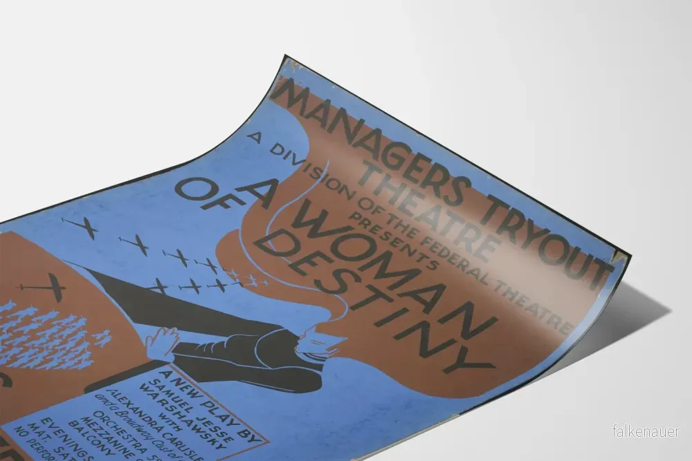 Vintage teaterposter A Woman of Destiny – Konstnärlig väggdekoration - Bild 3