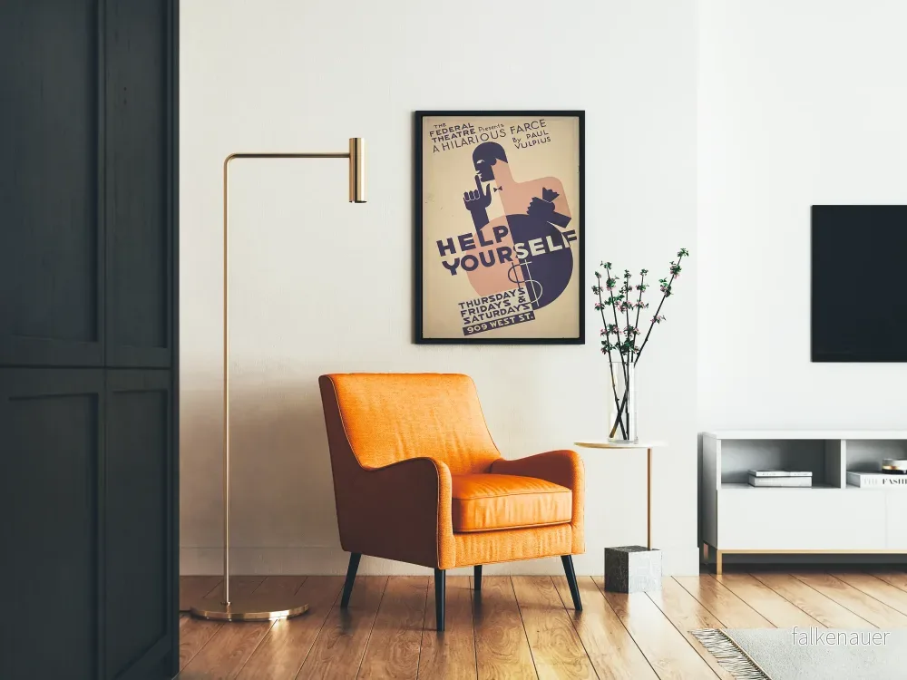 Vintage teaterposter Help Yourself - Väggdekoration Art Déco - Bild 2