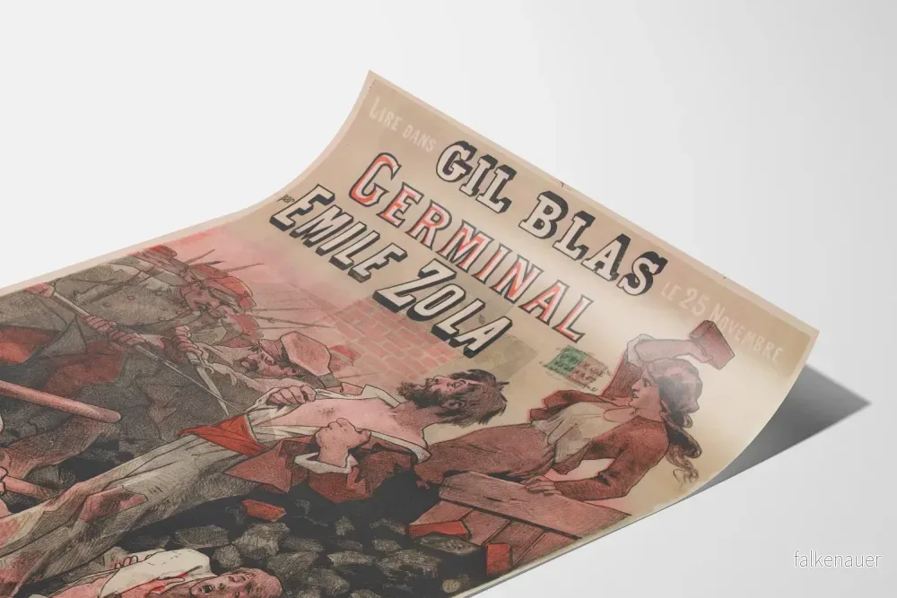 Vintageaffisch Germinal av Émile Zola - Väggdekoration Litteratur - Bild 3