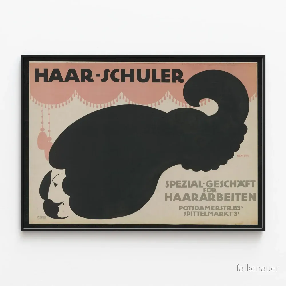 Vintage dekorativ poster Haar-Schuler för frisörsalong