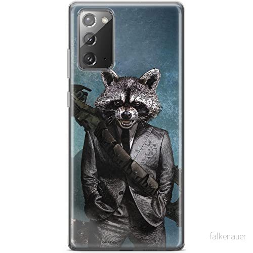 ERT GROUP mobiltelefonfodral för Samsung GALAXY NOTE 20 originalt och officiellt licensierat Marvel mönster Rocket 002 optimalt anpassad till formen på mobiltelefonen, fodral tillverkad av TPU plast 5903040459188