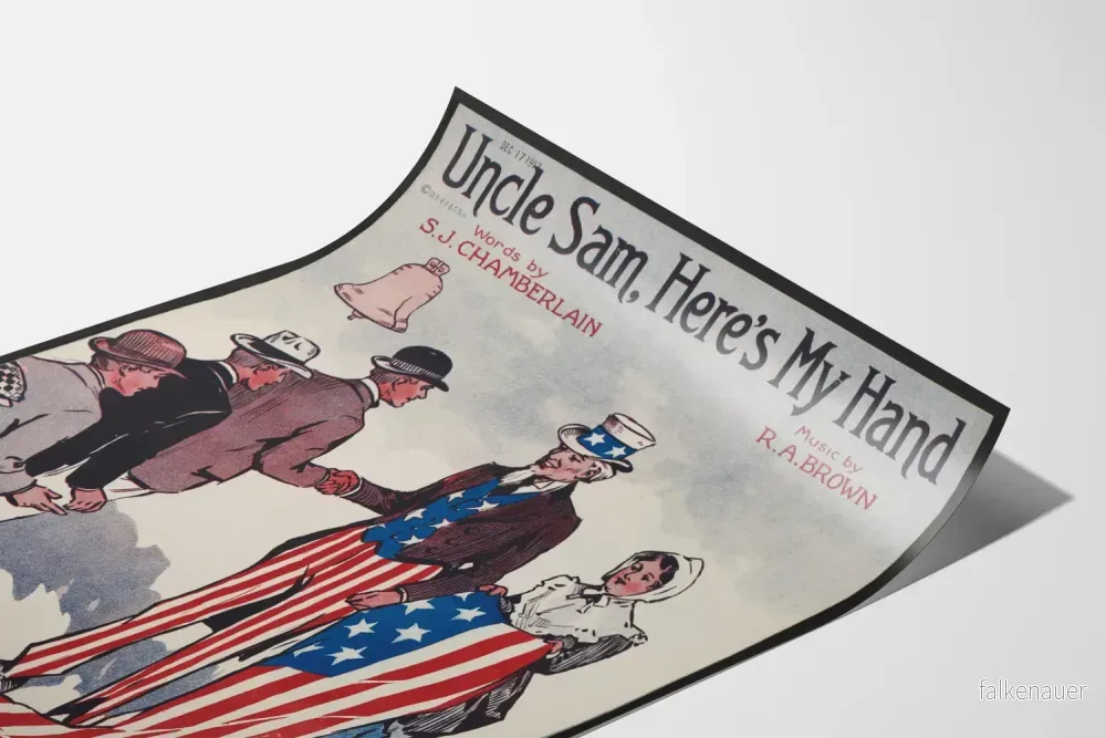 Vintageposter Uncle Sam Här är min hand - Amerikansk patriotisk väggdekoration - Bild 3