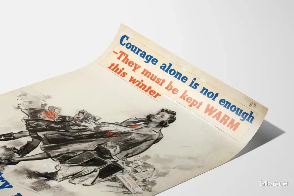 Vintageaffisch för marknadsföring av koluppvärmning för vintern - Bild 3