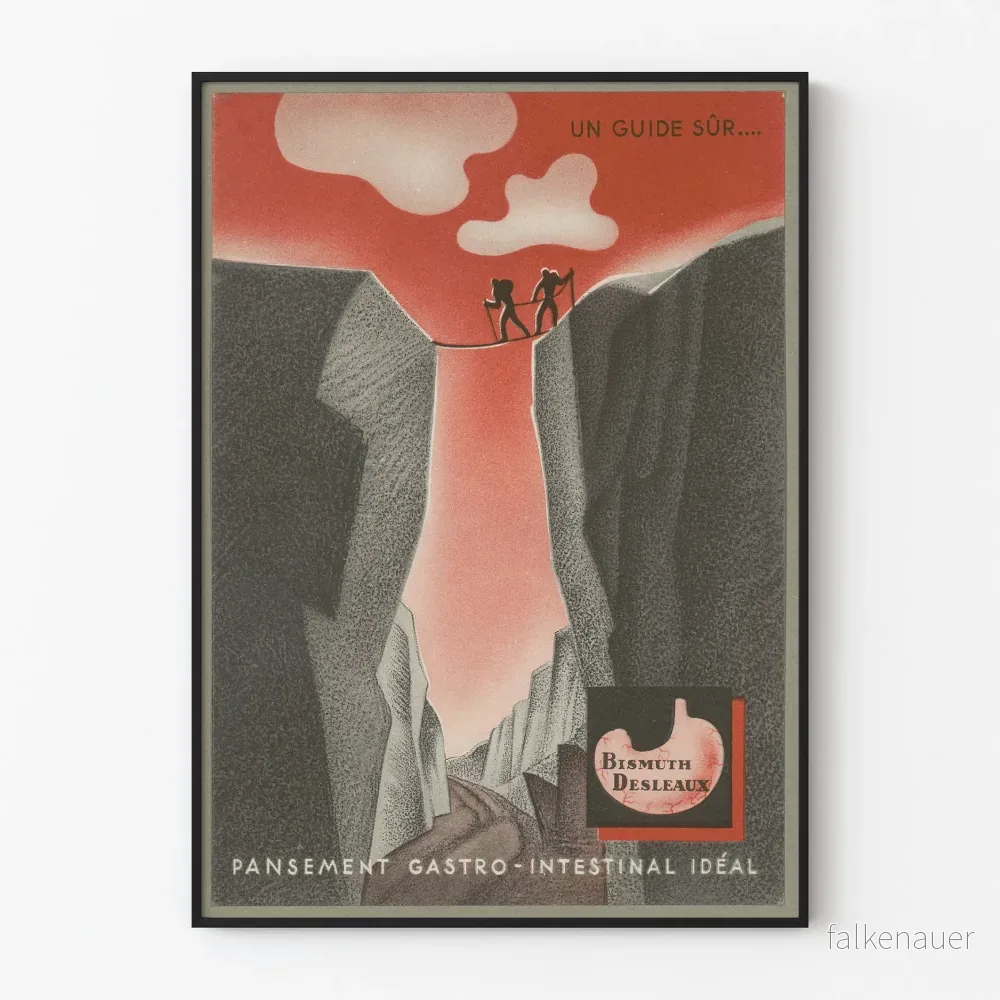 Vintageposter Bismuth Desleaux - Idealiskt mag-tarmförband