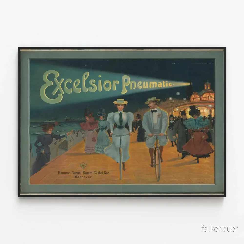 Vintageaffisch Excelsior Pneumatisk för väggdekoration