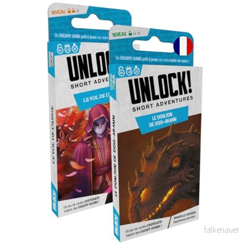 ASMODEE Space Cowboys Unlock! Short Adventure Doo Arann Dungeon + Ängelstöld escape/kortspel för barn och vuxna från 10 år fransk version 3558380104285
